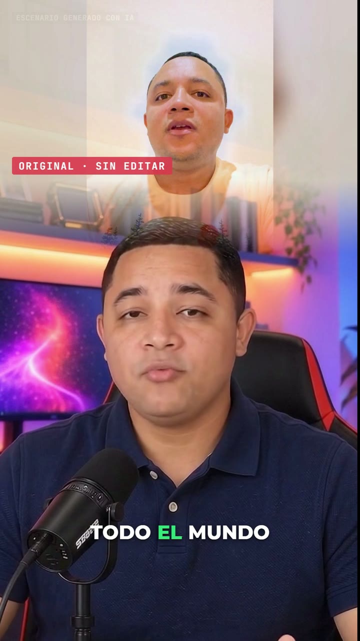 El video original sin editar arriba y el resultado abajo